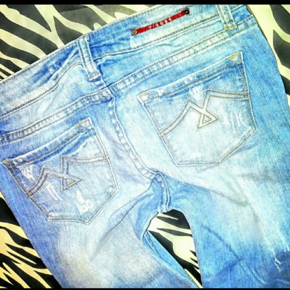 Vigoss Jeans Size 0 Skinny Leg Crop Distressed New - Picture 3 of 11